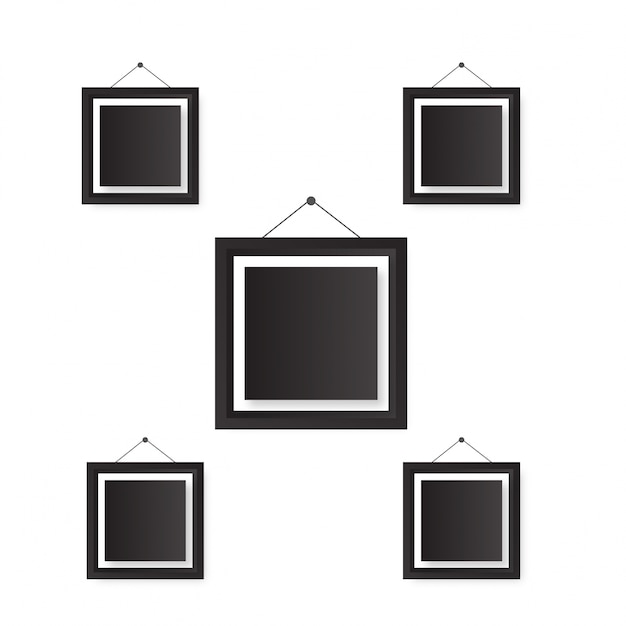 Free vector 5 black realistic frames