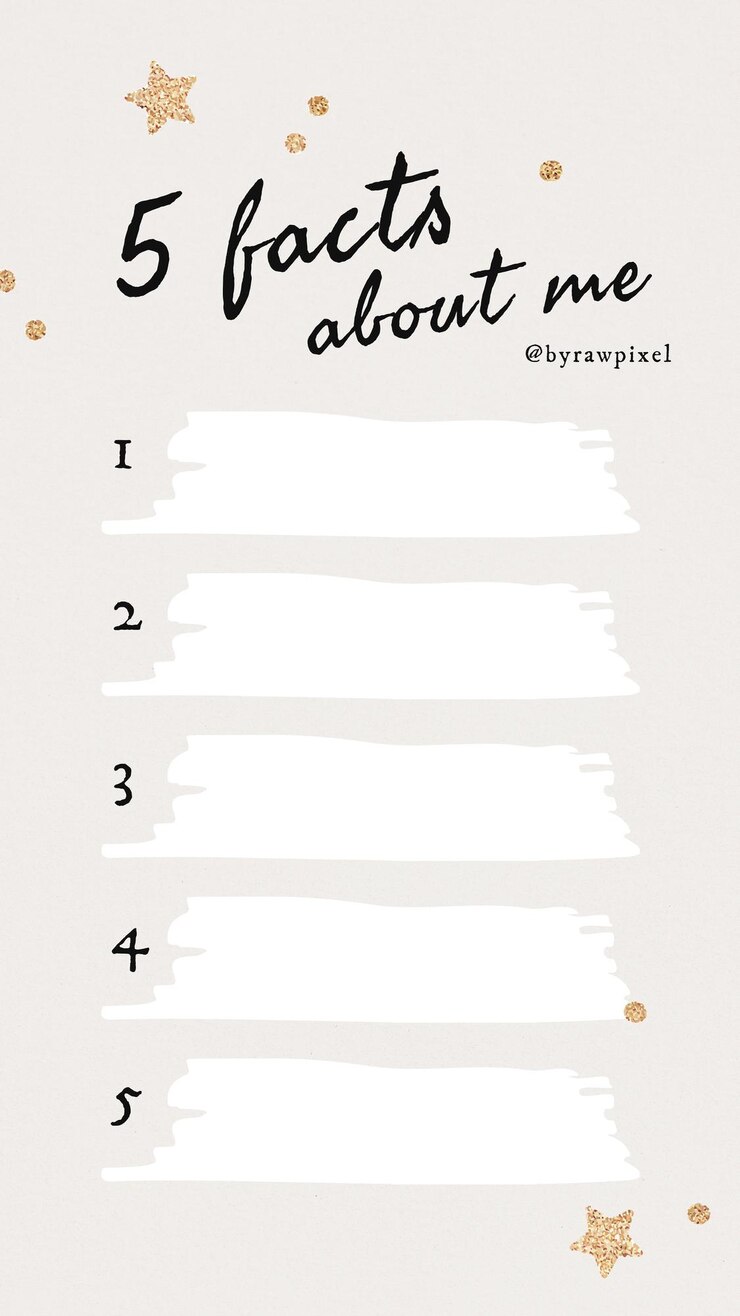 Free Vector 5 facts about me social media story template