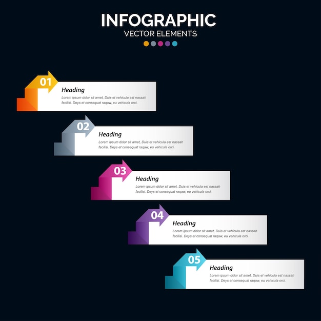 Free vector 5 option infographics diagram annual report web design business concept steps or processes vector illustration