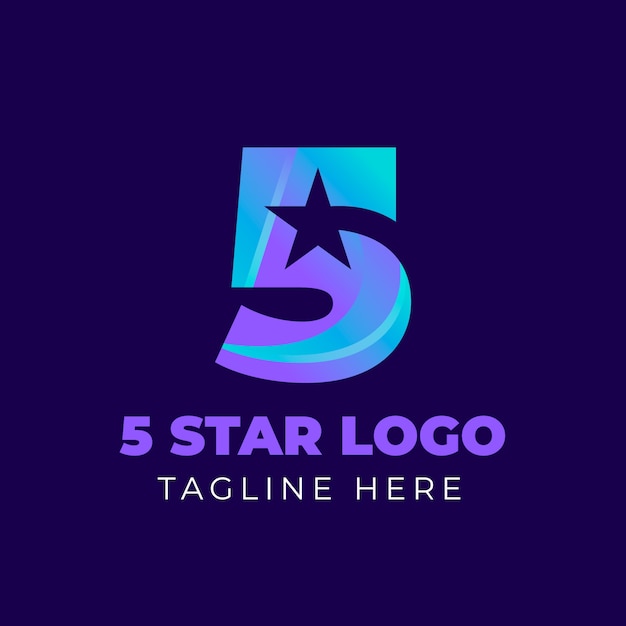 Modello di progettazione del logo a 5 stelle