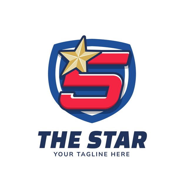 5 star logo template design