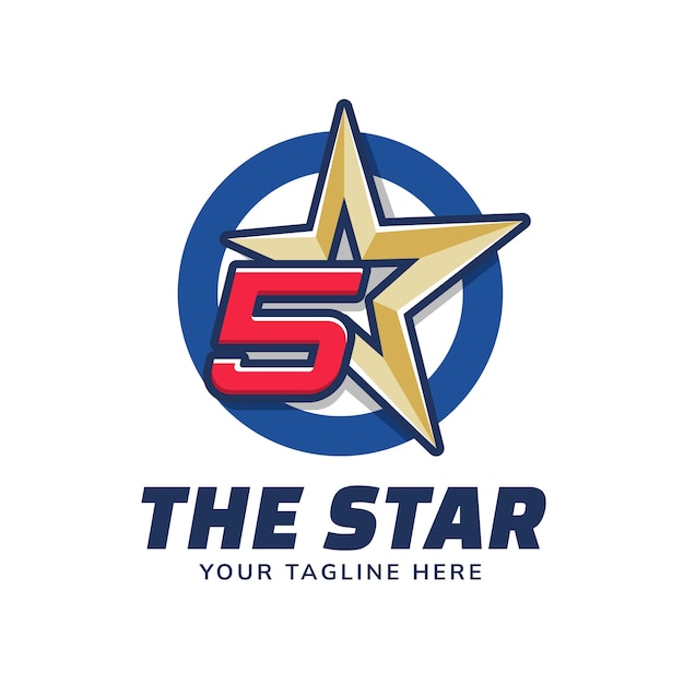 Vettore gratuito modello di logo a 5 stelle