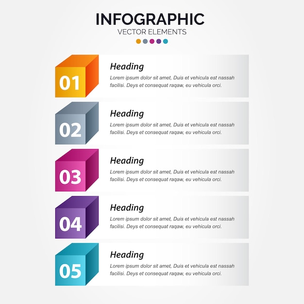 Modello di infografica verticale aziendale in 5 fasi