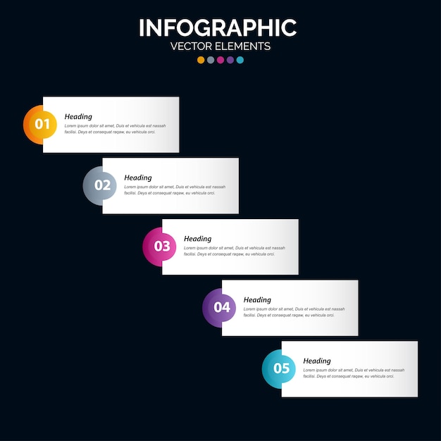 Бесплатное векторное изображение Вектор дизайна 5 steps infographics и маркетинг могут быть использованы для компоновки рабочего процесса