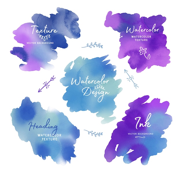 Free vector 5 watercolor stains