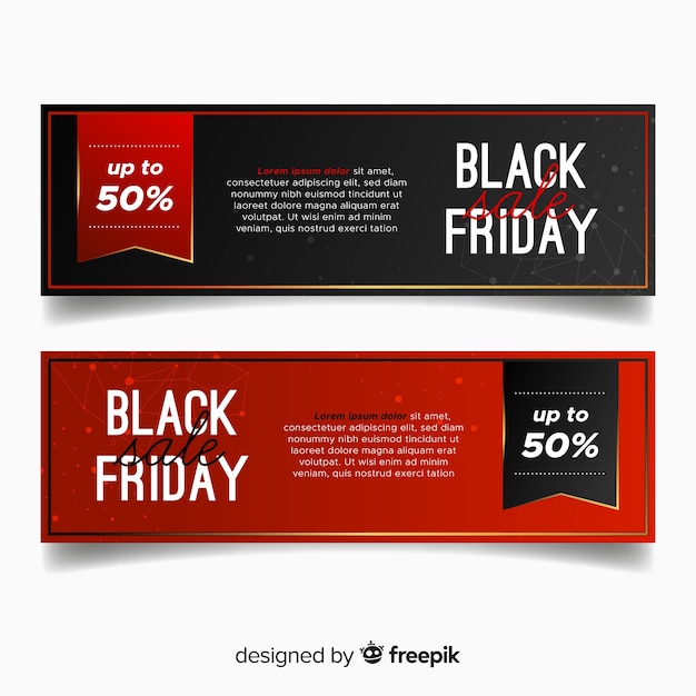 Free vector 50% black friday discount banner