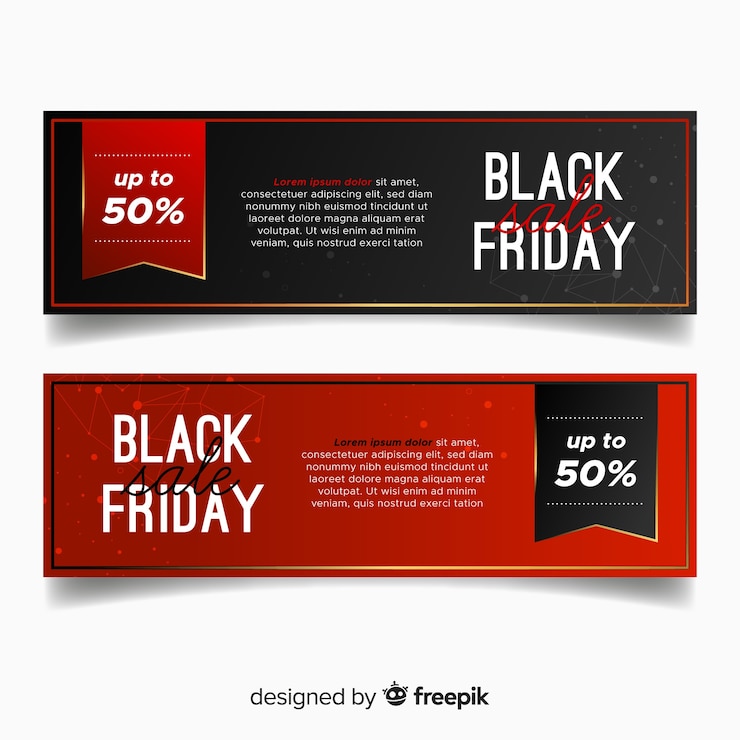 Free Vector 50% black friday discount banner