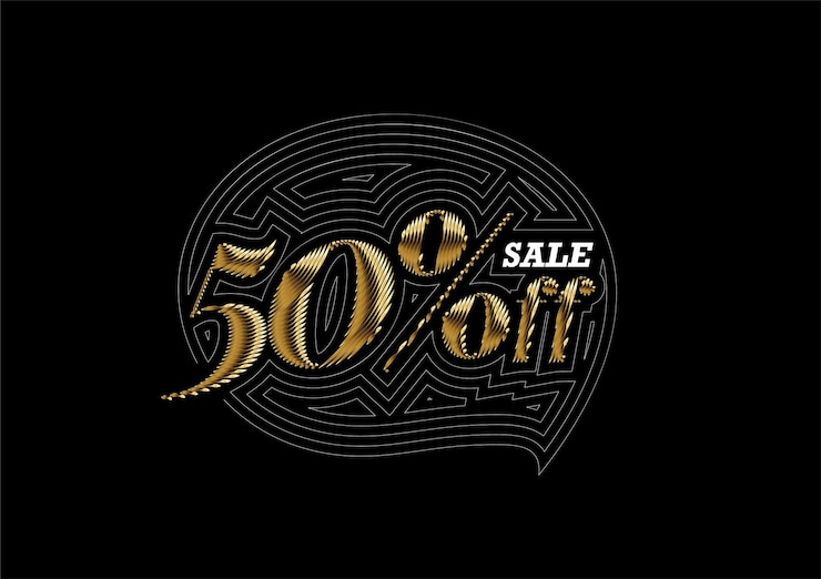 Free Vector 50% off sale discount banner. discount offer price tag. vector modern sticker illustration.
