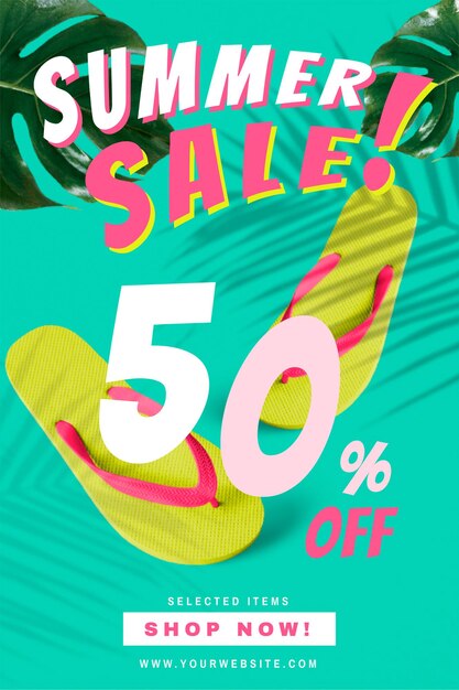 Free vector 50% off summer sale promotion vector