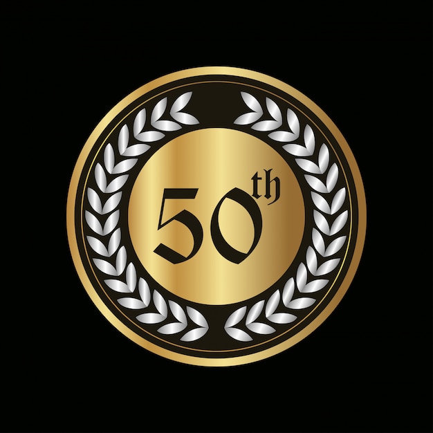 無料ベクター 50周年記念バッジ