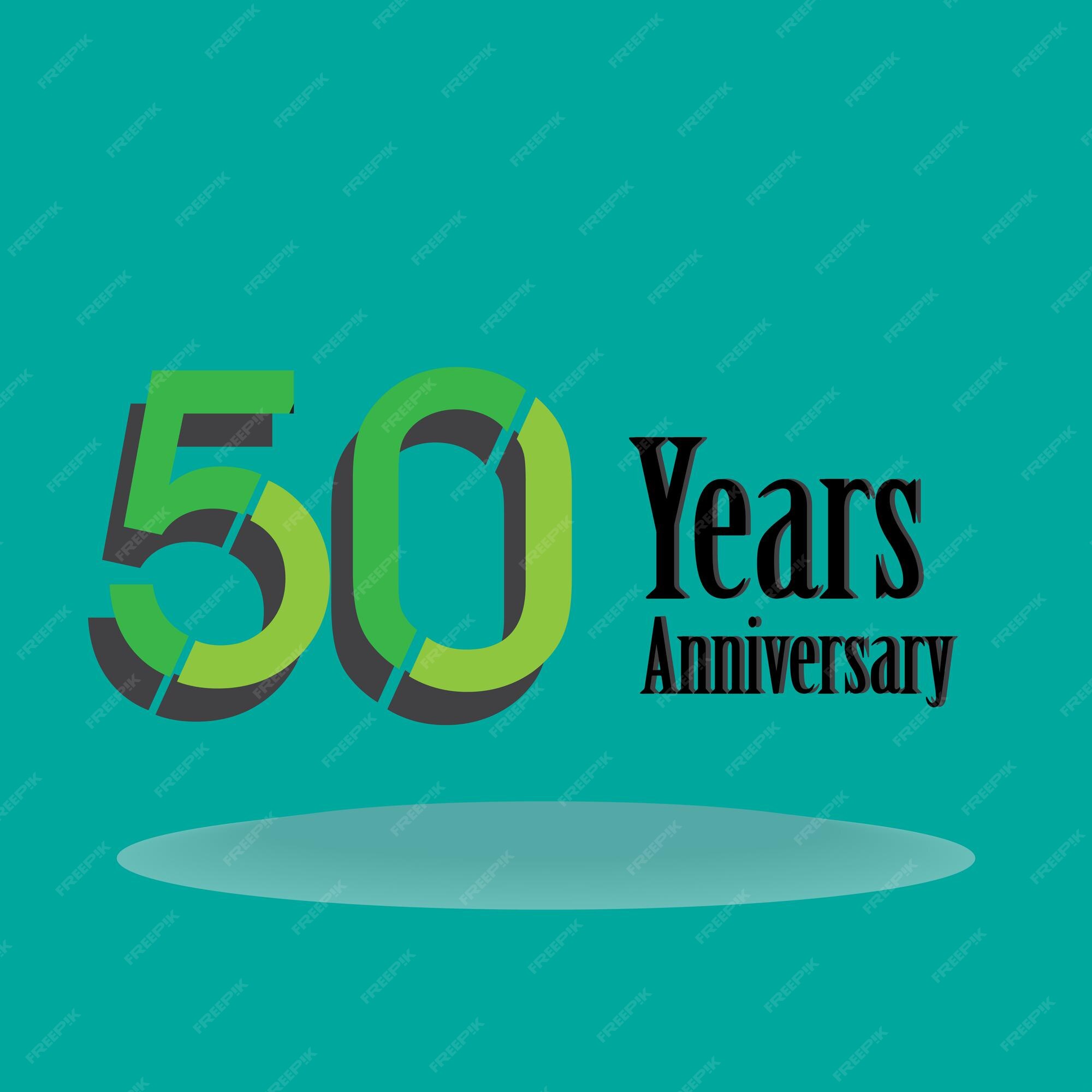 Premium Vector 50 Years Anniversary Celebration Green Color Vector