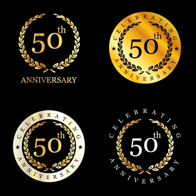 免费矢量50年庆祝桂冠