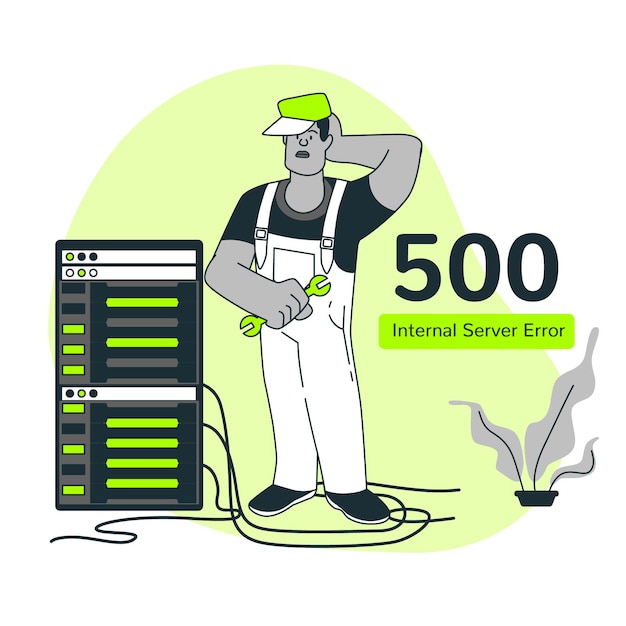 Illustrazione di concetto di errore del server interno 500