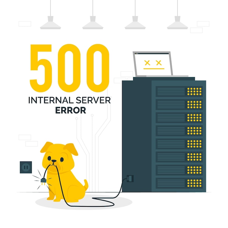 मुफ़्त वेक्टर 500 internal server error concept illustration