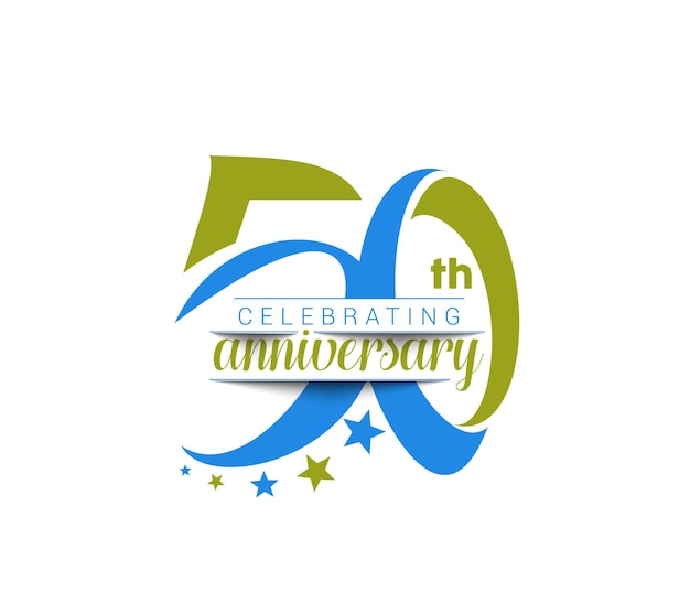 Free vector 50th years anniversary celebration design.