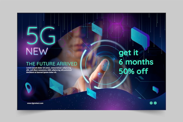 5g banner technology concept