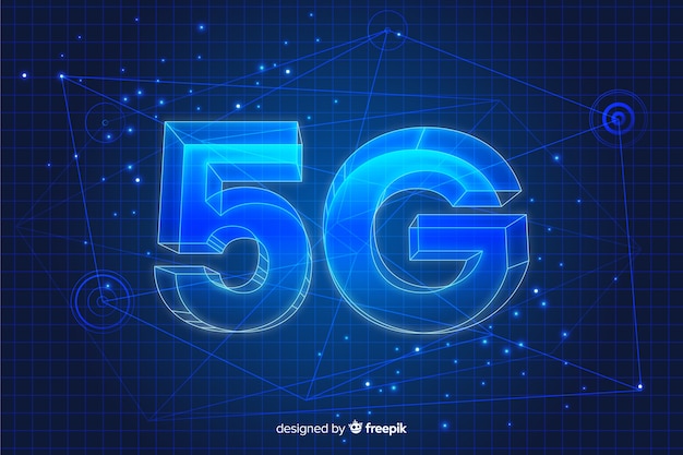 5g concept in 3d background