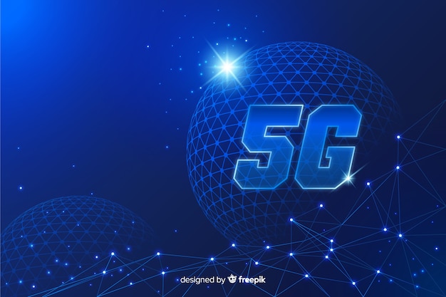 フラットなデザインの5 gコンセプトの背景