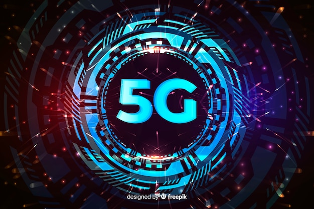 5g concept background in a mechanical sphere