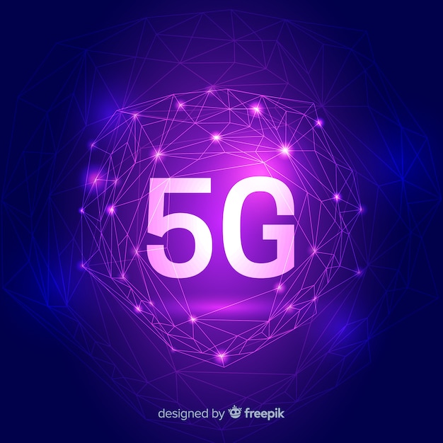 구체에 광학 전선으로 5g 개념 배경