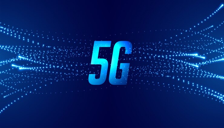 Free Vector 5g fifth generatifast speed telecom technology background