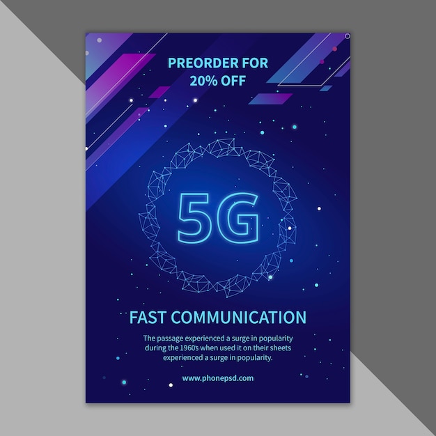 무료 벡터 5g 전단지 템플릿