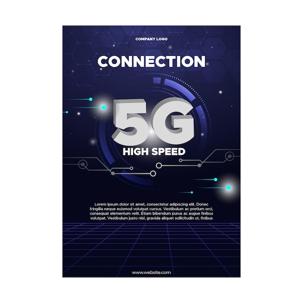 Free vector 5g flyer vertical