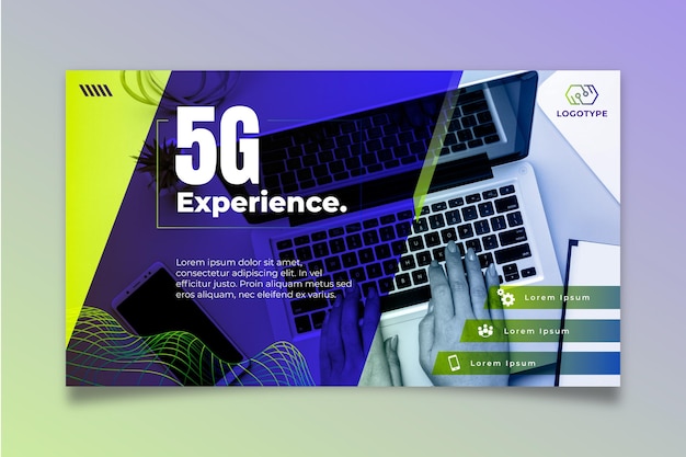 5g instagram banner orizzontale modello