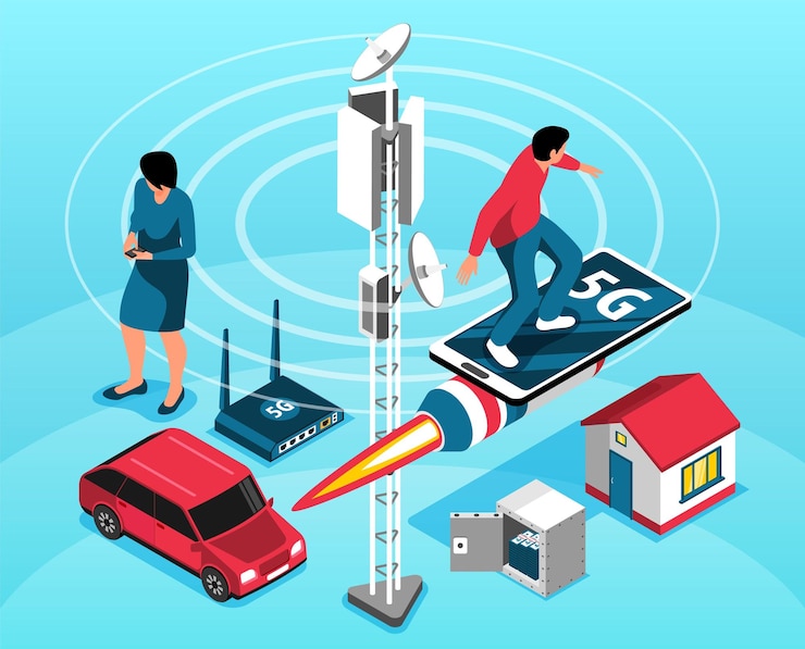 Free Vector 5g internet horizontal illustration