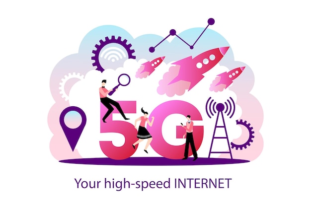 Vettore gratuito 5g internet illustrazione