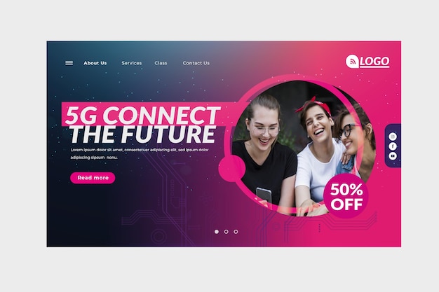 5g landing page concept