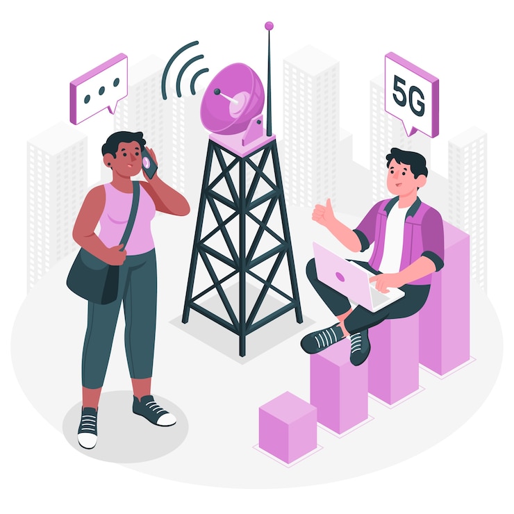 Free Vector 5g network concept illustration