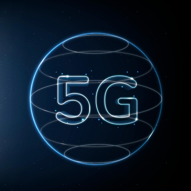 5g network technology icon in blue on gradient background