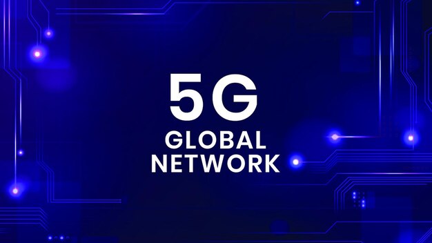 디지털 배경으로 5g 네트워크 기술 템플릿 벡터