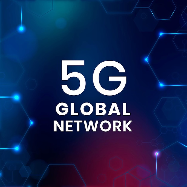 5g Network technology template vector with digital background