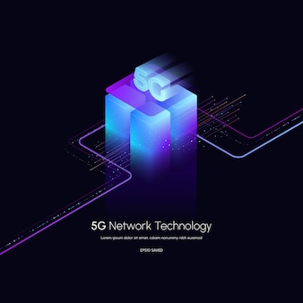 5g network wireless technology vector illustration5g isometric smartphone