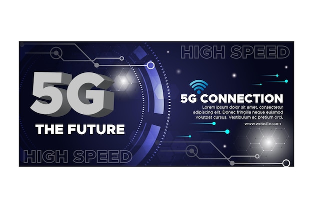 Vettore gratuito banner di tecnologia 5g