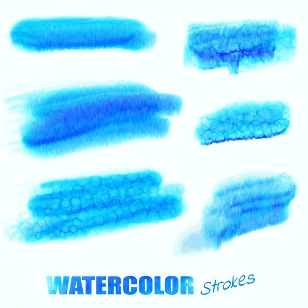 Бесплатное векторное изображение Вектор акварель синий образчики