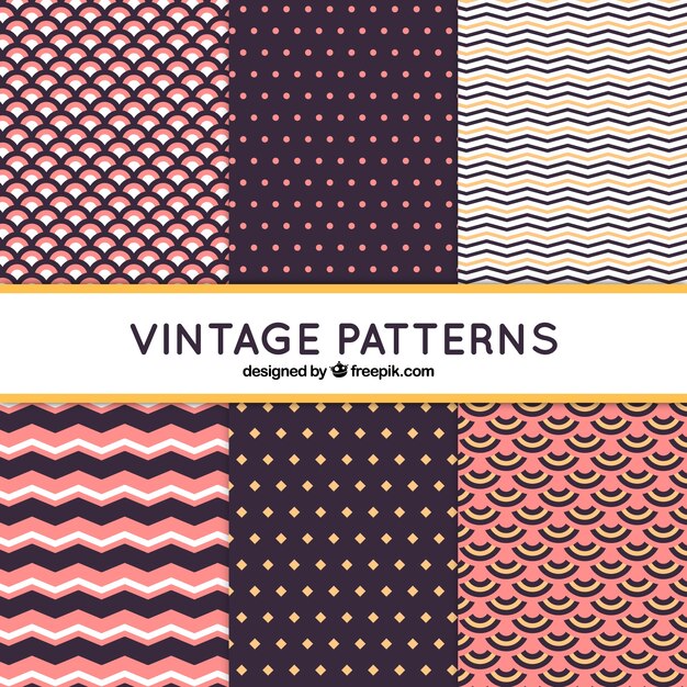 6 vintage geometric patterns