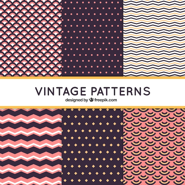 6 vintage geometric patterns