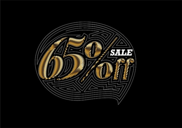65% OFF Sale Discount Banner. Discount offer price tag. Vector Modern Sticker Illustration.
