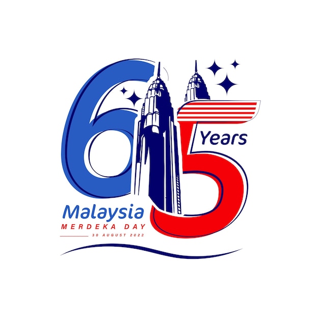 Free vector 65th malaysia merdeka day logo