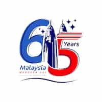 Free vector 65th malaysia merdeka day logo