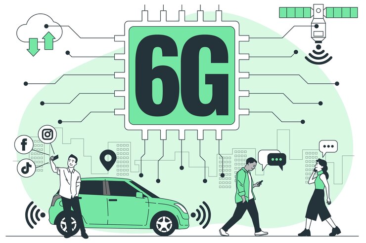 Free Vector 6g concept illustration