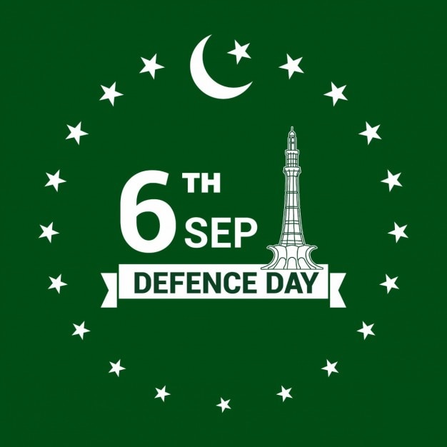 Vettore gratuito 6 settembre etichetta pakistan day difesa