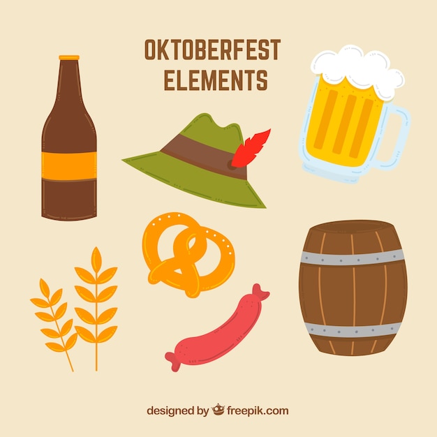 Free vector 7 elements for oktoberfest