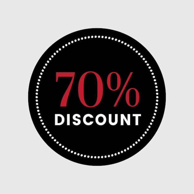 70 percent off sale badge vector