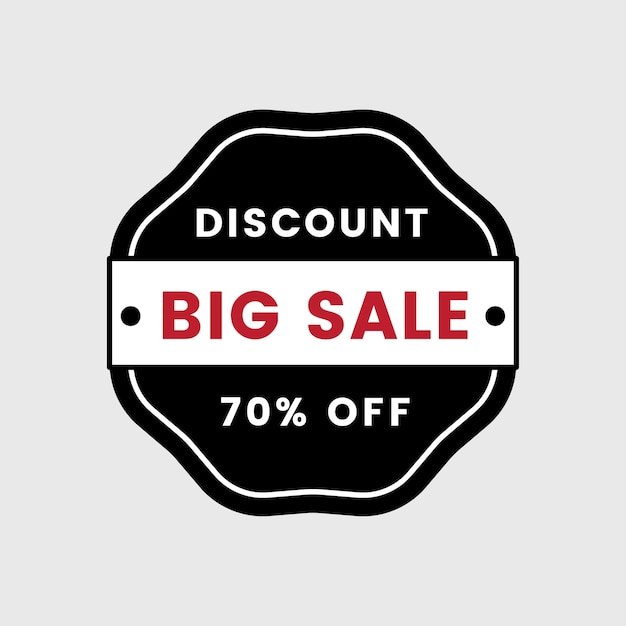 70 percent off sale badge vector