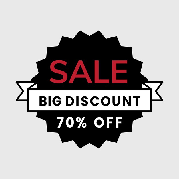 70 percent off sale badge vector