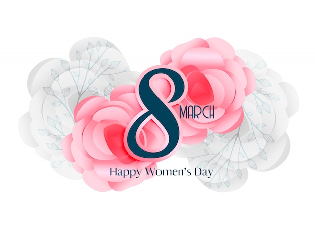 Free vector 8 march women's day beautiful card design